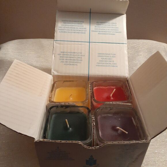 PartyLite P9542 Winter Sampler Jar Candles 4 Pack Winter Spice Spiced Cookies - Picture 1 of 4